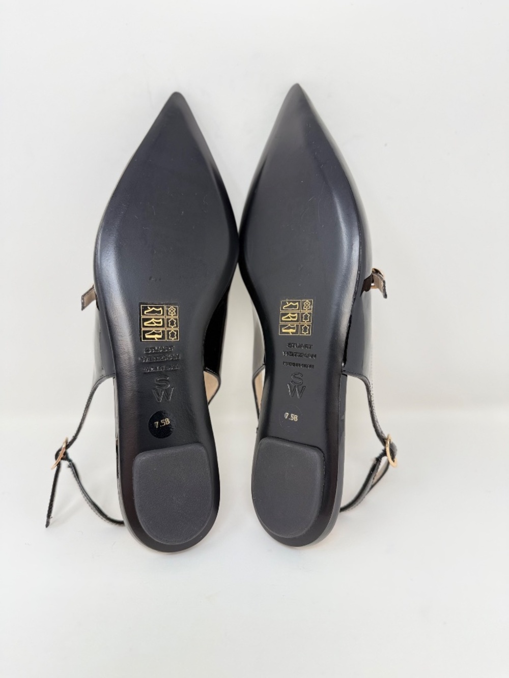 New Stuart Weitzman Emilia Mary Jane Slingback Flat Black Sz 7.5 - Picture 14 of 14